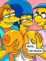 Margy shows up in the living room to offer her famous snack - The Simptoons, Video game afternoon by welcomix (tufos)
